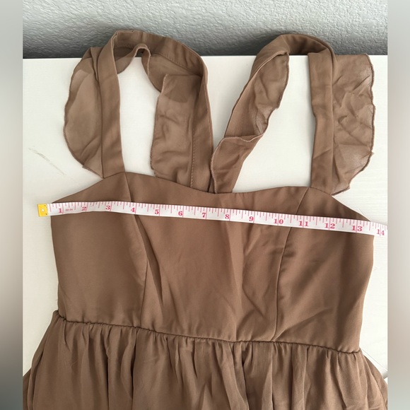NWT Show Me Your Mumu Emily Empire Maxi Dress Soft Beige Chiffon Size M - Picture 6 of 11